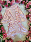 Under Wraps Dressing Gown - Pink Satin Robe with White Lace Trim & Tie Waist – Long-Sleeve Lingerie Cover-Up