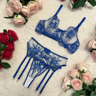 Sapphire Sweetheart Lace Lingerie Set