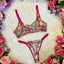 Briar Rose - Hot Pink and Floral 2 Piece Lingerie Set