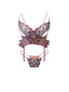 CURVABELLA - Pink Floral Cut-Out Corset and Panties - Plus Size Lingerie