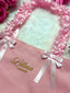 Liliosa Embroidered Pink Tote Bag with Ruffle Strap