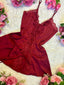 LILIOSA Claret Red Satin Babydoll