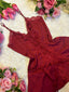 LILIOSA Claret Red Satin Babydoll