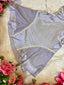 Sweet Tea -Lilac Satin Babydoll Lingerie Dress with Lace Trim and Sheer Mesh Cups - Corset Side Detailing with Satin Bow Detailing