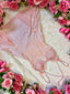 Dutchess Petal - Blush Pink Satin Babydoll Lingerie Dress with Lace Cups Detachable Pearl Detailing, Cut-Out Detail & Bow Accents