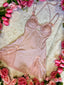 Dutchess Petal - Blush Pink Satin Babydoll Lingerie Dress with Lace Cups Detachable Pearl Detailing, Cut-Out Detail & Bow Accents