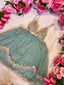Secret Garden - Mint Green Sheer Babydoll Lingerie with Lace Trim and Bow Details