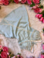 Charmed Teardrop -Light Blue Satin Babydoll Lingerie Dress with Floral Embroidery and Lace Trim