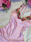 Seraphine -Pink Satin Babydoll Lingerie Dress with Multicolour Floral Embroidery
