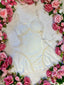 Mad Hatter - White White Satin Babydoll Lingerie Dress with Lace Trim and Sheer Mesh Cups Corset Tie Waist Detailing