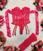 Pink Rudolph Hot Pink Mesh Bodysuit with Satin Ties and Stockings
