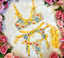 Marigold Yellow Floral Mesh 4 Piece Lingerie set
