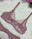 Fawn Dusky Pink Lace w/ Pearl Detail 3 Piece Lingerie Set