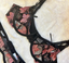 Fleur Black and Dusky Rose Floral 3 Piece Lingerie Set