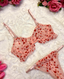 Candy Hearts 2 Piece Pink Soft Mesh Red Heart Detail Lingerie Set