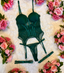LILIOSA CHRISTMAS - Emerald Green Longline Corset